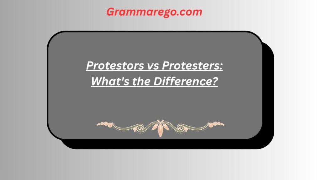 Protestors vs Protesters