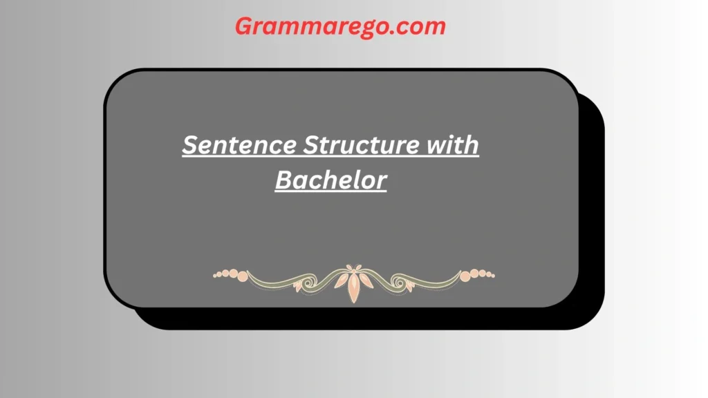 Sentence Structure with Bachelor